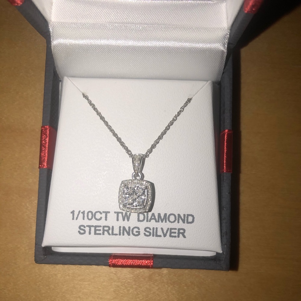 Diamond Sterling Silver Necklace